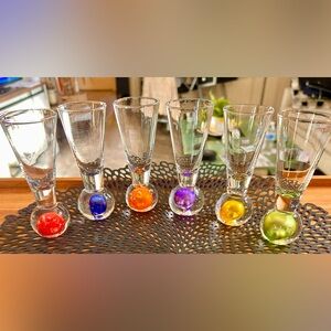 MCM Bullicante
Hand Blown Cordial/Shot Glass 
Set of 6
Ball Bubble Bases